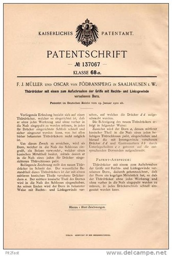 Original patentschrift oscar - original,
